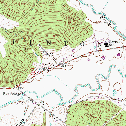 Topographic Map of Anderson School (historical), OH
