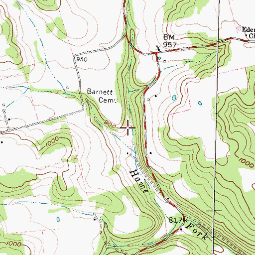 Topographic Map of Barnett School (historical), OH