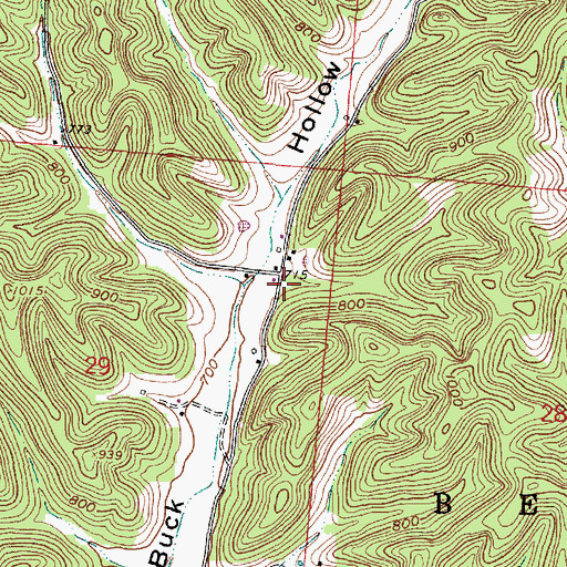 Topographic Map of Buck Hollow Church (historical), OH