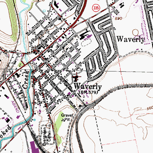 Topographic Map of East Elementary School, OH