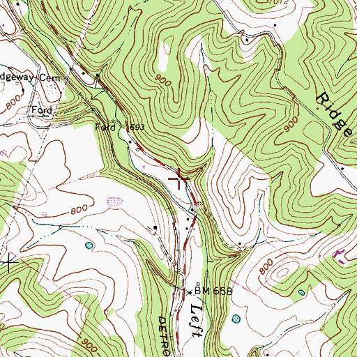 Topographic Map of Glenwood School (historical), OH