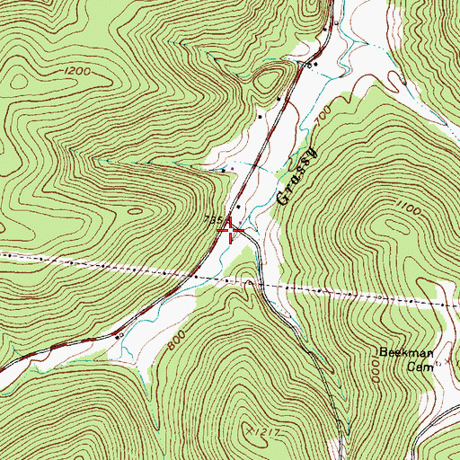 Topographic Map of Grassy Fork School (historical), OH
