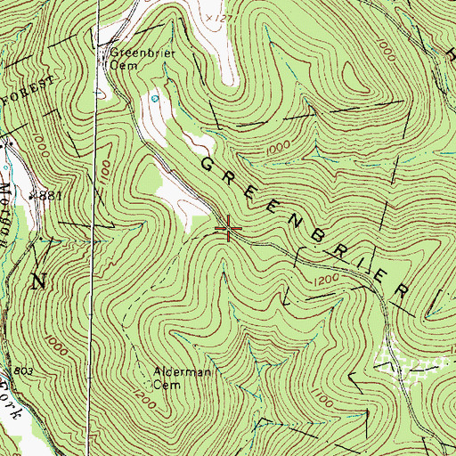 Topographic Map of Greenbrier School (historical), OH