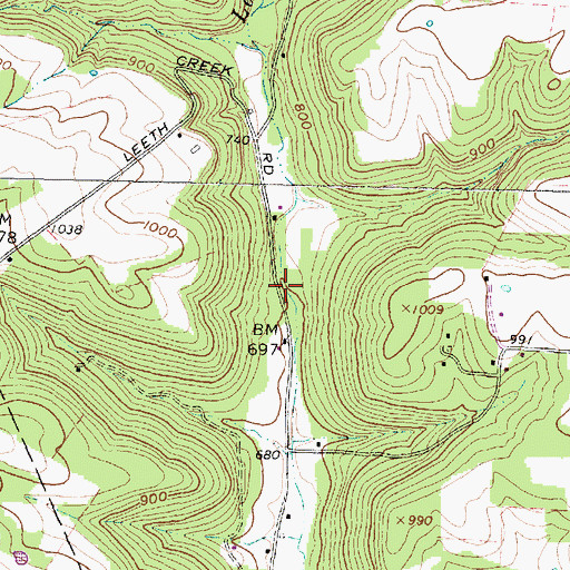 Topographic Map of Leeth Creek School (historical), OH