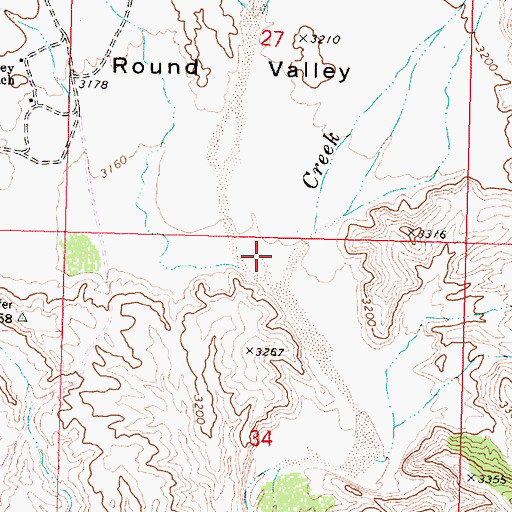 Topographic Map of Round Valley, AZ