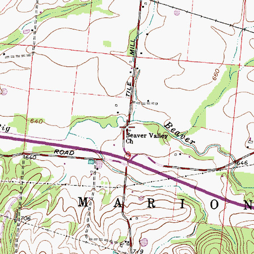 Topographic Map of Mosher School (historical), OH