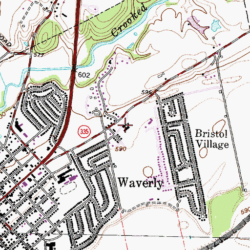 Topographic Map of North Middle School, OH