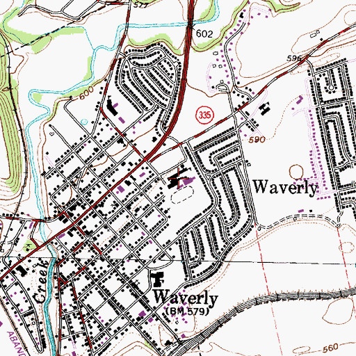 Topographic Map of Waverly High School, OH