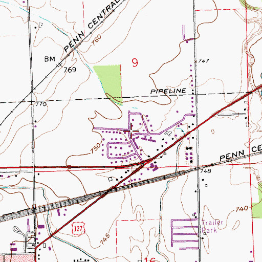 Topographic Map of Bona Vesta, OH