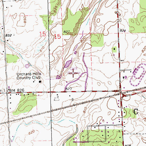 Topographic Map of Buckeye Golf Course, OH