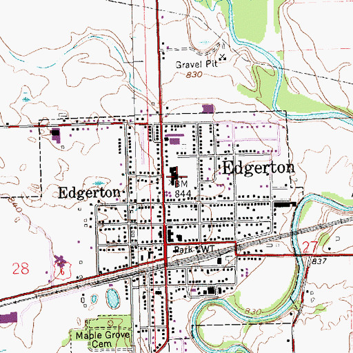 Topographic Map of Edgerton High School, OH