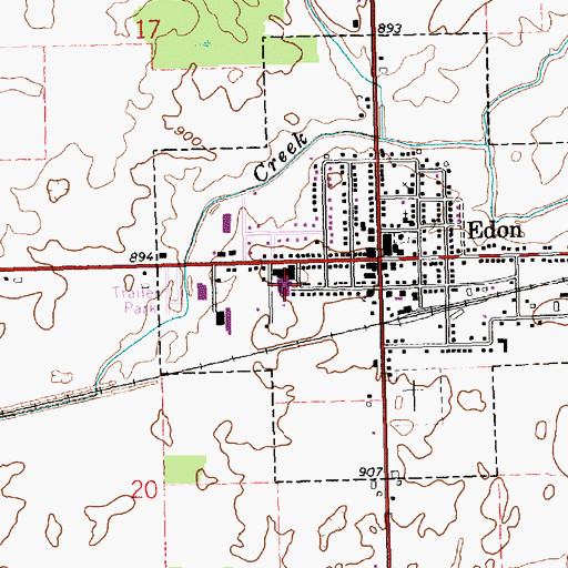 Topographic Map of Edon High School, OH