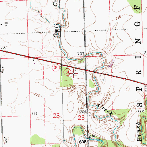 Topographic Map of Hickory Hills, OH