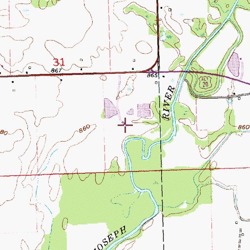 Topographic Map of Lazy River Campground, OH