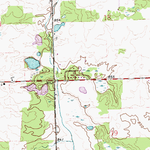 Topographic Map of Maplecrest, OH