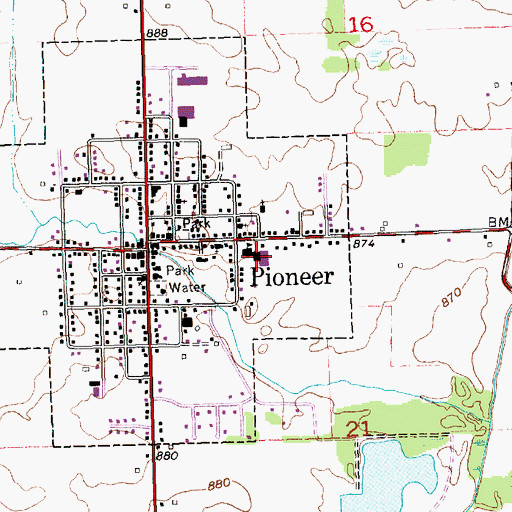 Topographic Map of North High School, OH