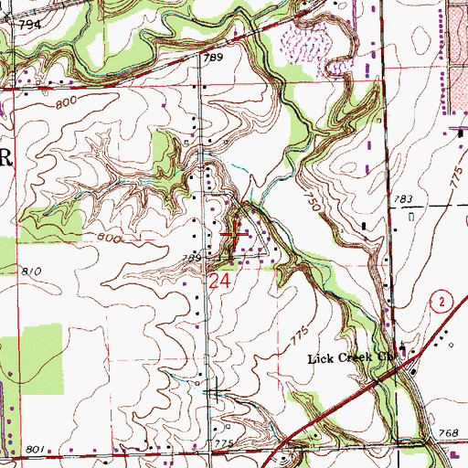Topographic Map of Rachel Heights, OH