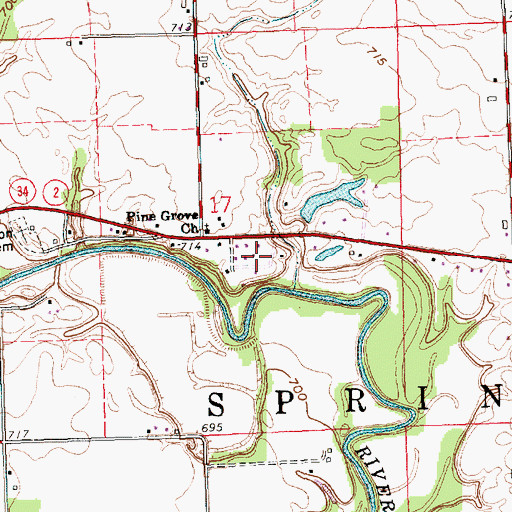 Topographic Map of Riggs Subdivision, OH