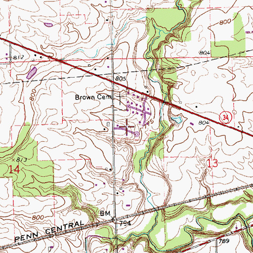 Topographic Map of Willow Glenn, OH