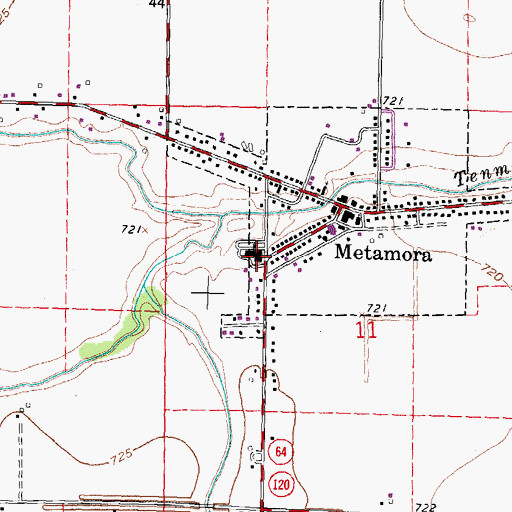 Topographic Map of Evergreen Middle School, OH