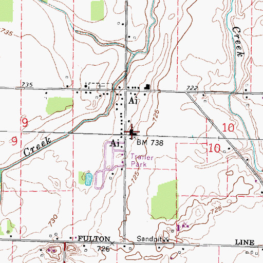 Topographic Map of Fulton Elementary school, OH