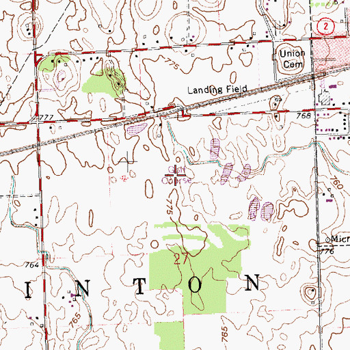 Topographic Map of Ironwood Golf Course, OH
