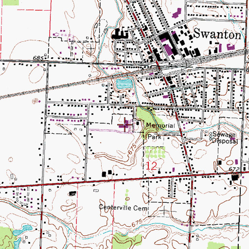 Topographic Map of Park Elementary School, OH