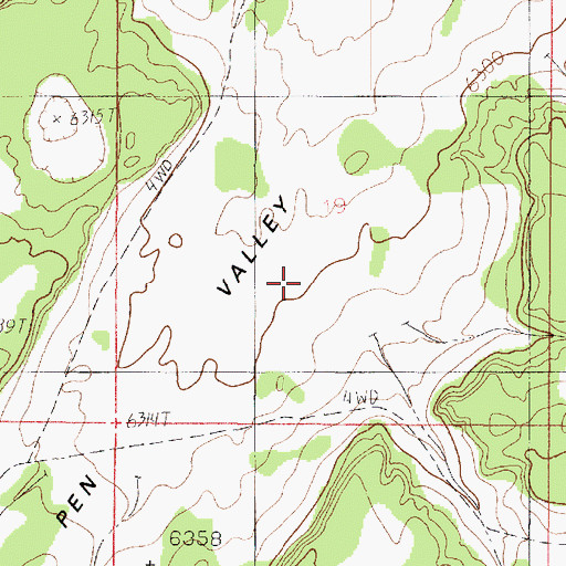 Topographic Map of Kid Pen Valley, AZ