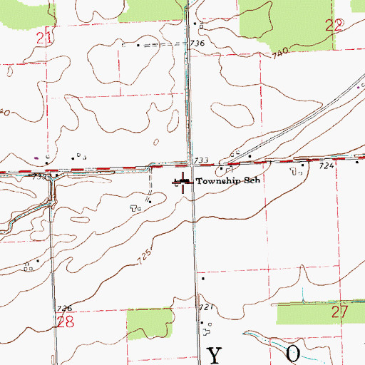 Topographic Map of York Elementary School, OH
