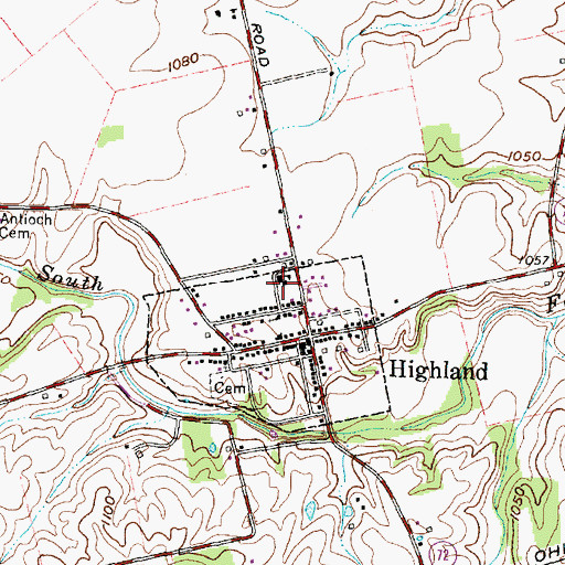 Topographic Map of Fairfield-Highland Elementary School, OH