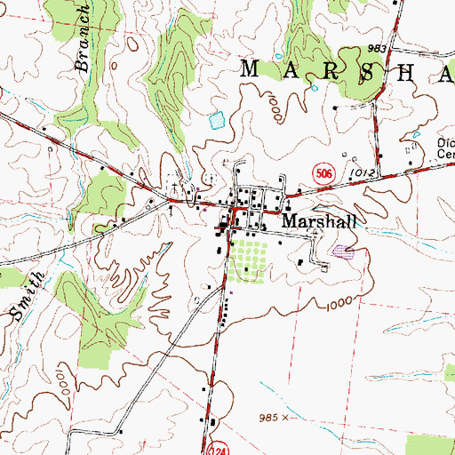 Topographic Map of Marshall Elementary School, OH