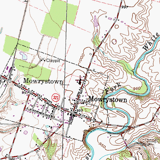 Topographic Map of Whiteoak High School, OH