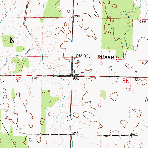 Topographic Map of Pleasant Grove School (historical), OH