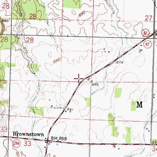 Topographic Map of Mifflin School (historical), OH