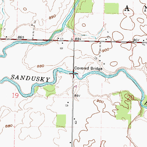 Topographic Map of Swartz Bridge, OH
