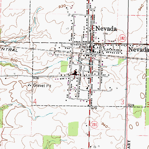 Topographic Map of Wynford South Elementary School, OH