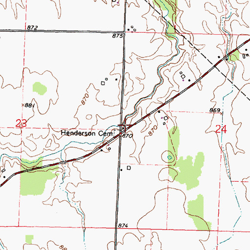 Topographic Map of Hendricks School (historical), OH