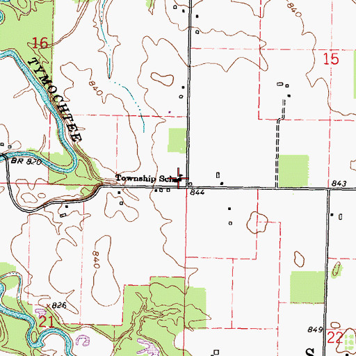 Topographic Map of Salem Elementary School, OH