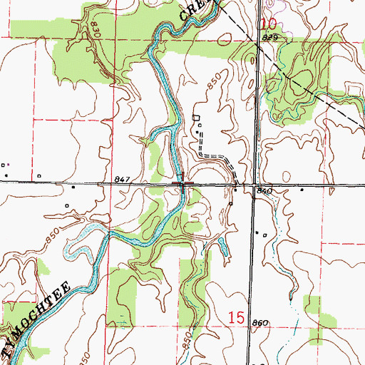 Topographic Map of Fox Farm Bridge, OH