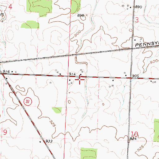 Topographic Map of North Jackson School (historical), OH