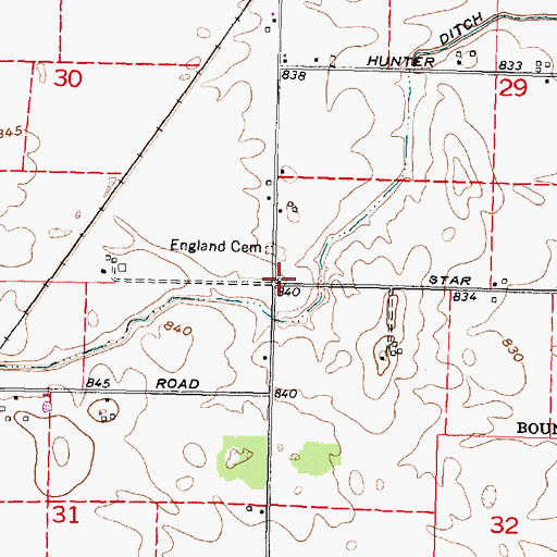 Topographic Map of Nye School (historical), OH