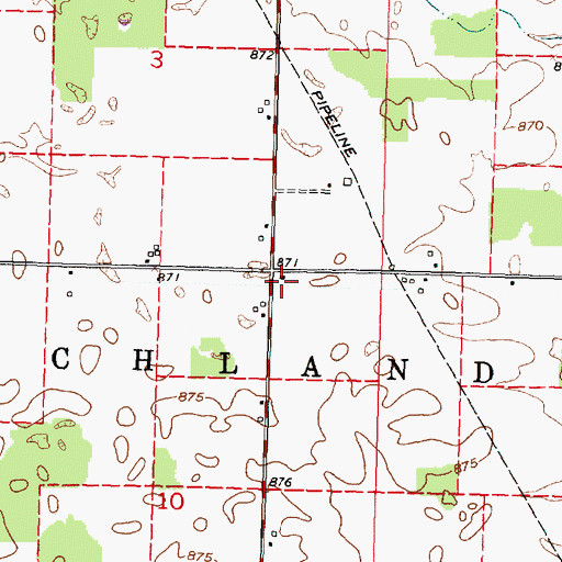 Topographic Map of Redoak School (historical), OH