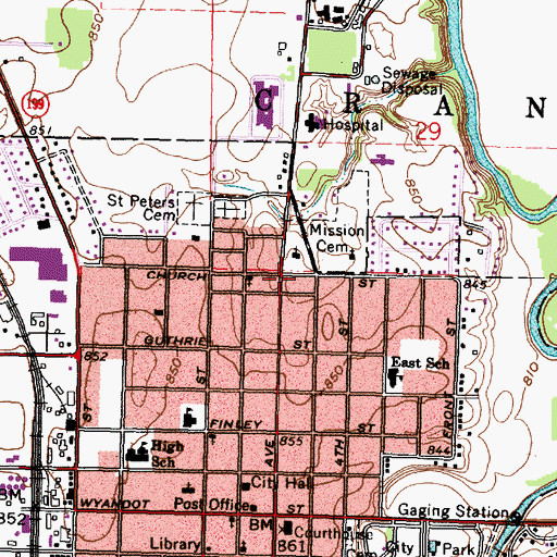 Topographic Map of Church of Christ, OH