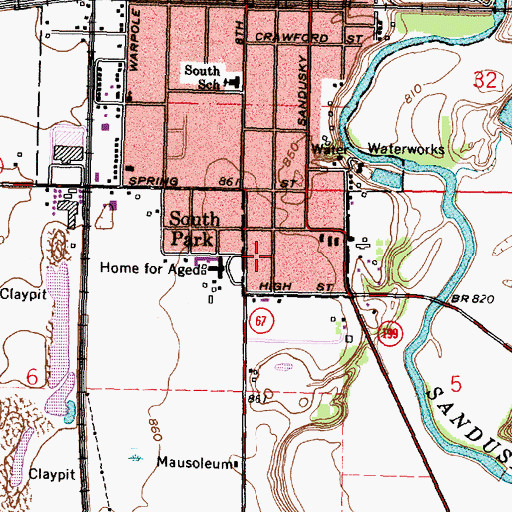Topographic Map of Church of the Nazarene, OH
