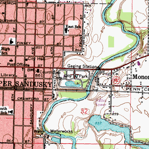 Topographic Map of Harrison Smith Park, OH