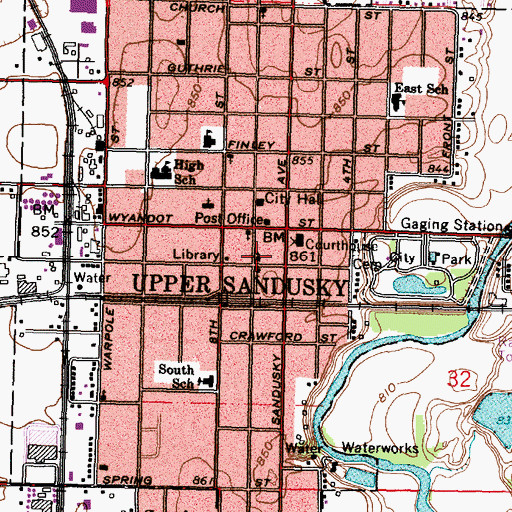 Topographic Map of John Stewart United Methodist Church, OH