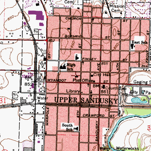 Topographic Map of Saint Paul Lutheran Church, OH