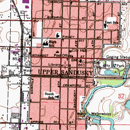 Topographic Map of Wyandot Museum, OH