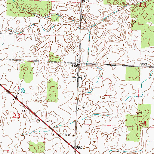 Topographic Map of Bateson School (historical), OH