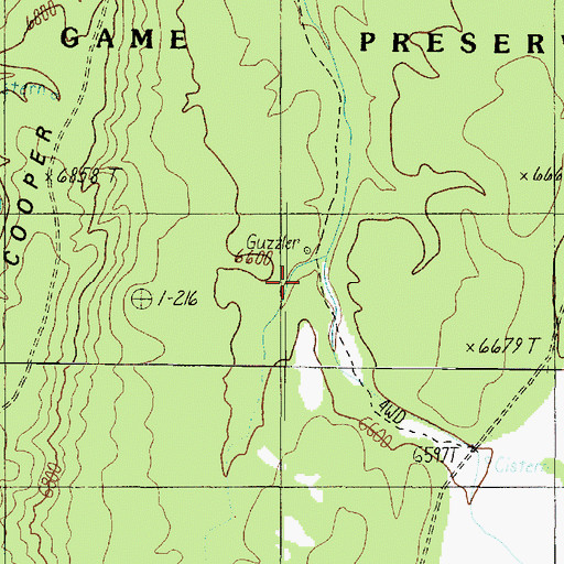 Topographic Map of Round Valley, AZ